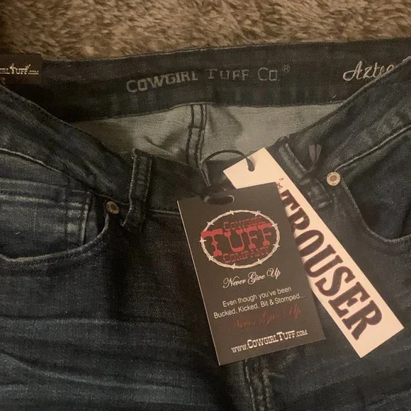 Cowgirl Tuff 'Aztec Flare' Mid Rise Flare Jean - 28x32 - Picture 10 of 13